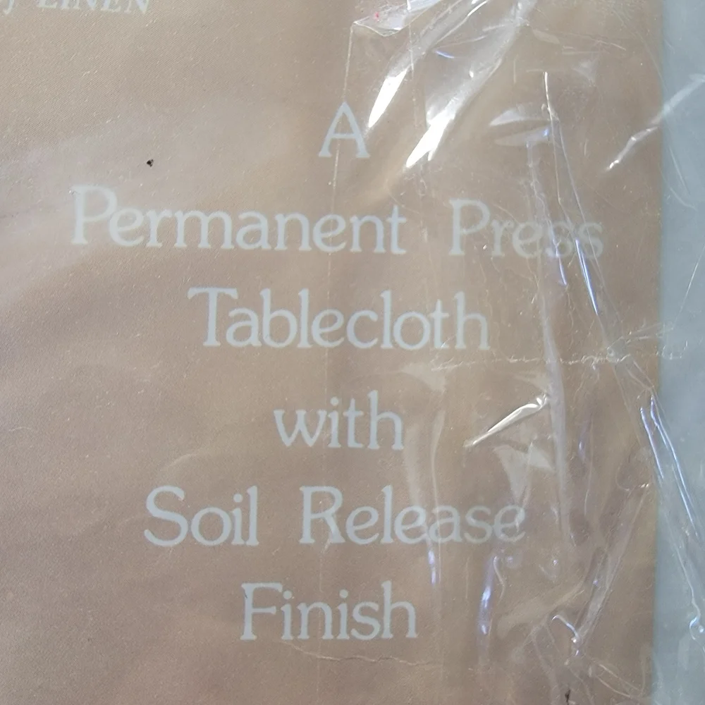 Vintage Tablecloth Ambassador No. 6100 White 68 X 104 Oval New Styled